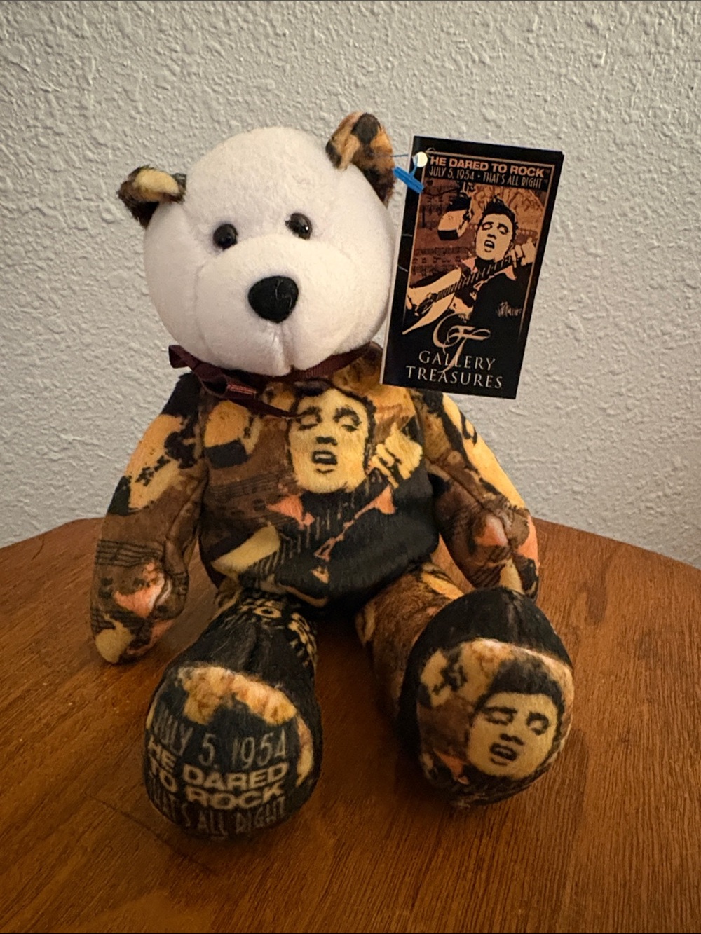 Gallery Treasures Elvis Presley Plush Bear - White & Brown